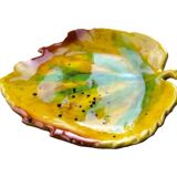 Leaf-shaped dish in glazed ceramic, 1960s-70s