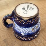 Tasse à café Henriot Quimper originale, design bleu vintage des années 1950