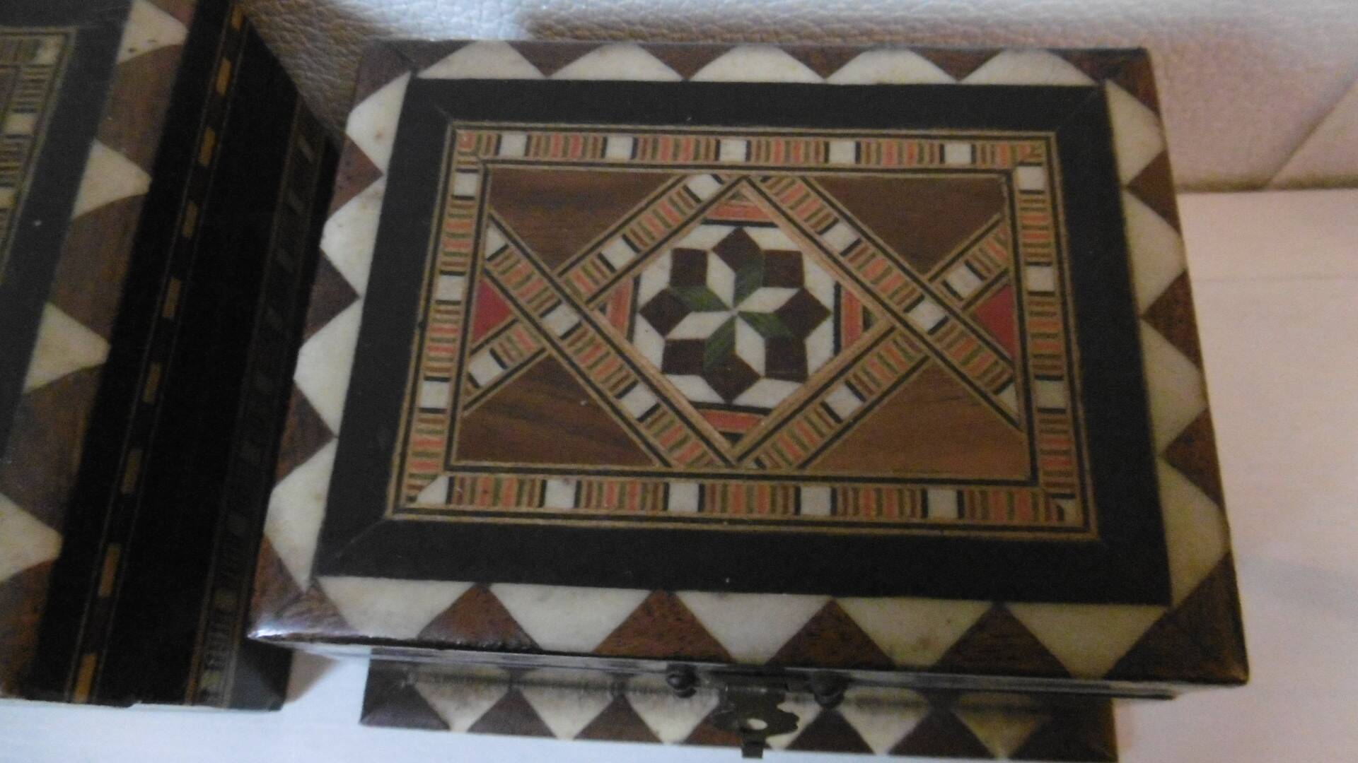 Bone wood marquetry boxes