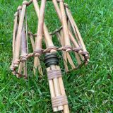 Vintage rattan wall lamp 1960