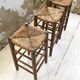 Set de 3 tabourets en paille hauts