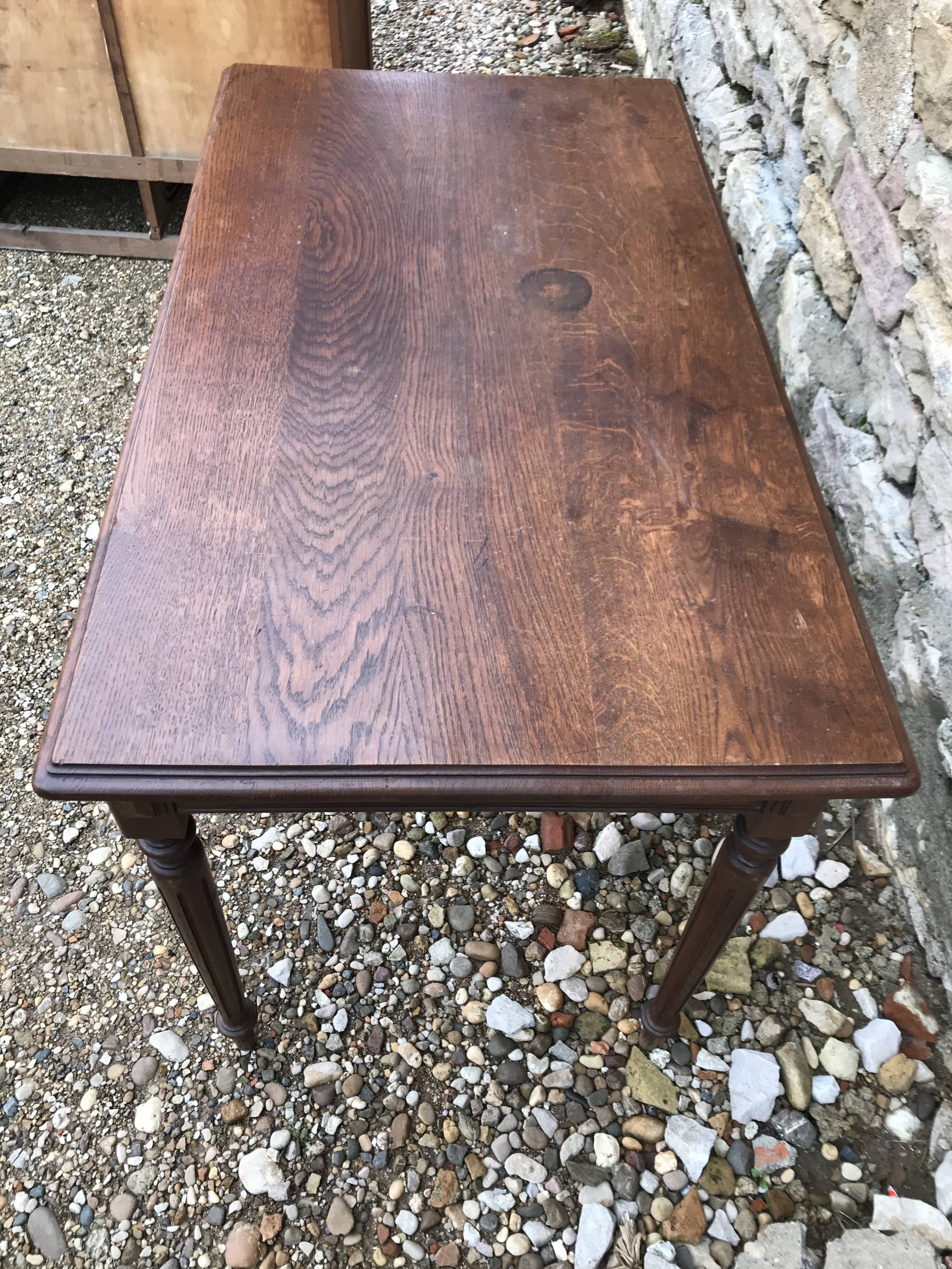 Bureau table à écrire plat chêne 1900