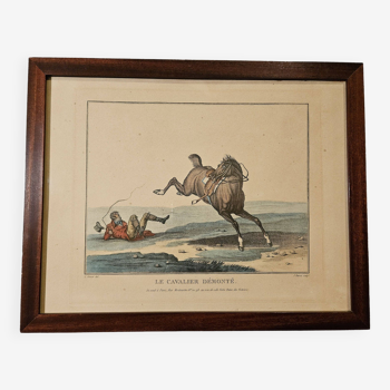 Equestrian engraving "the dismounted rider" DARCIS after Carles VERNET
