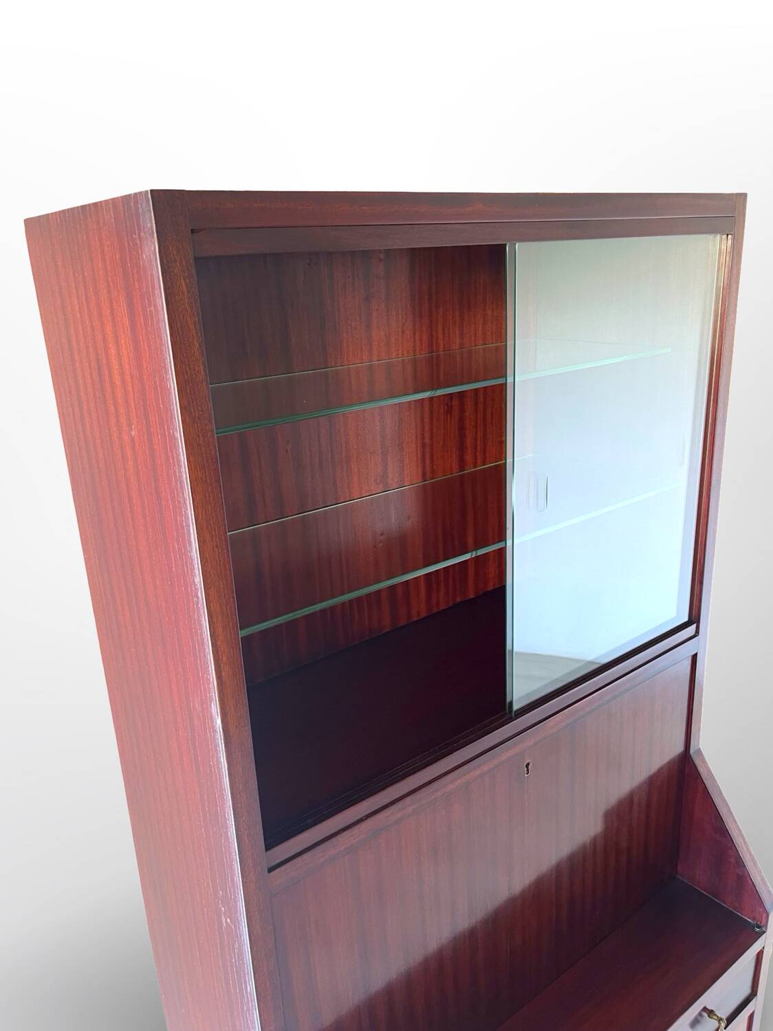 Buffet/crédence italienne en bois et acajou plaqué, années 1960.