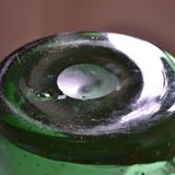 Very large vase 35 cm in green bullicante glass Murano or Empoli Italy 1960