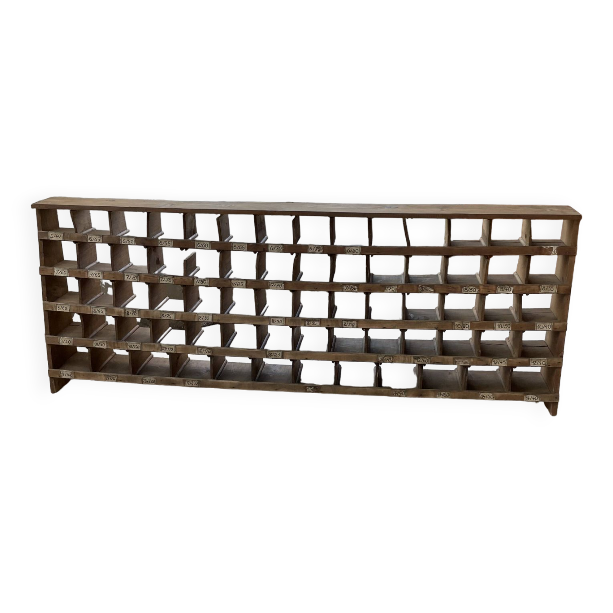 Meuble de métier pin à cases XL 250cm