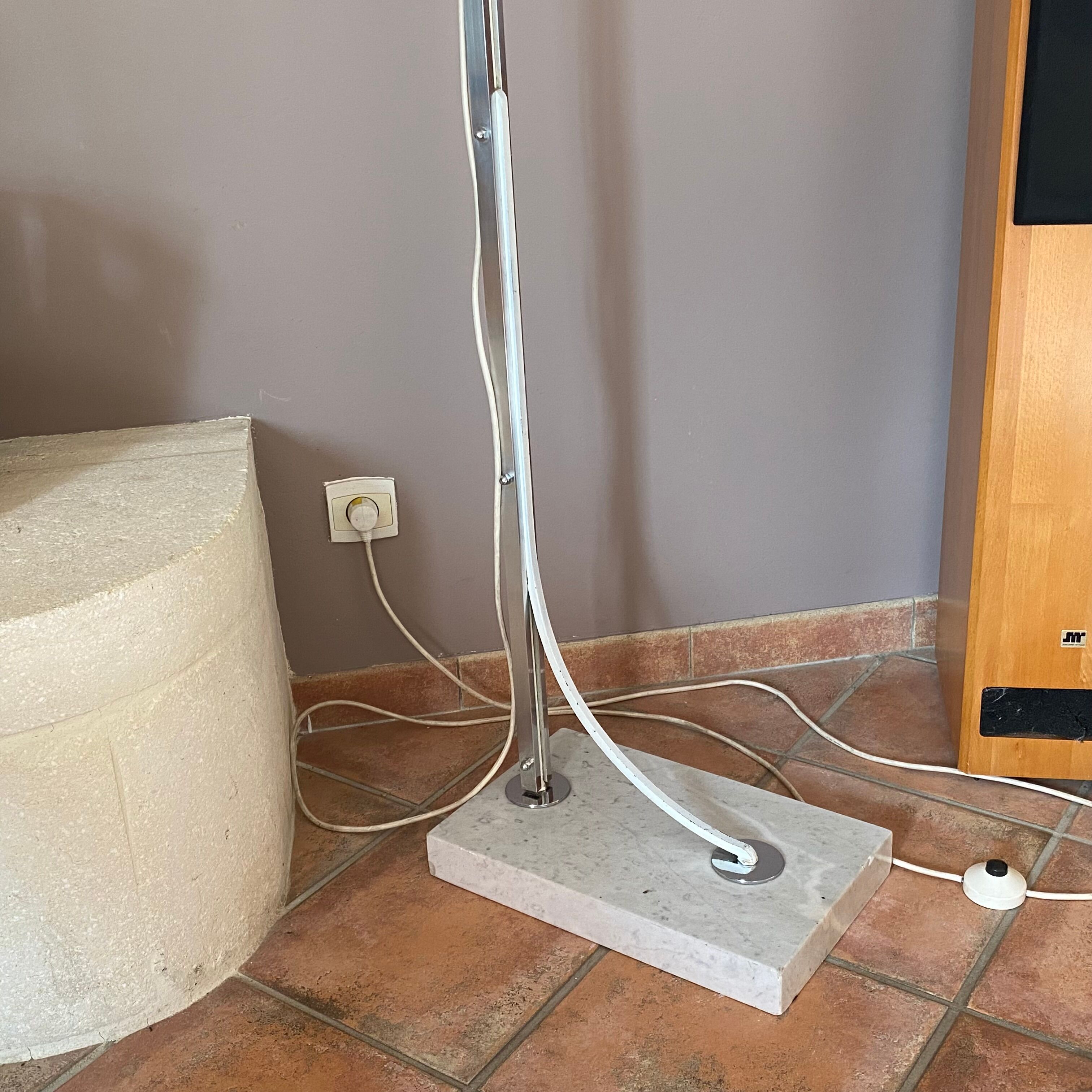 Arch floor lamp. 1970. Italy. Marble foot.
