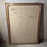 Belgian abstract painting, MACKOWIAK ERWIN "Tiss" painter oil on canvas, 1962