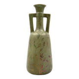 Art Deco green iridescent vase, Montieres France 1930s