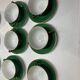 Service 14 Tasse et sous-tasse à Bouillon Art-Deco Vert Émeraude et Or