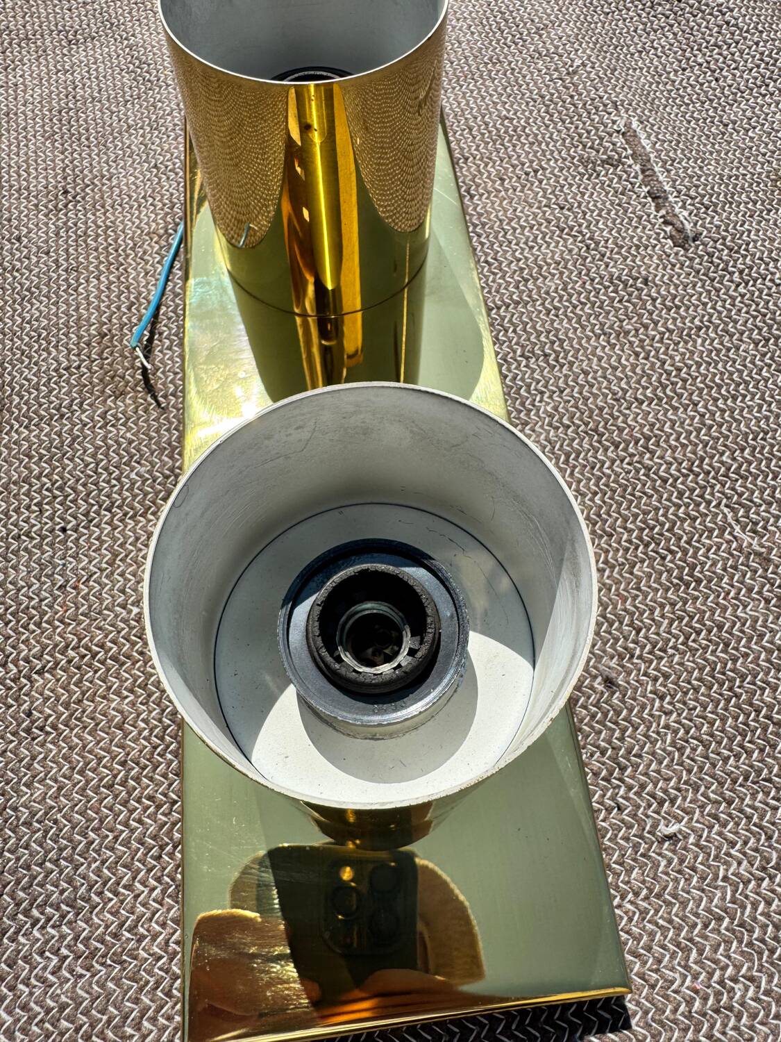 Minimalist 60s brass wall light with 3 sockets by Beisl Leuchte, Germany