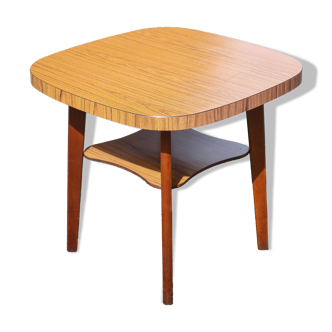 Table vintage, table bois, table basse formica, table 2 étages