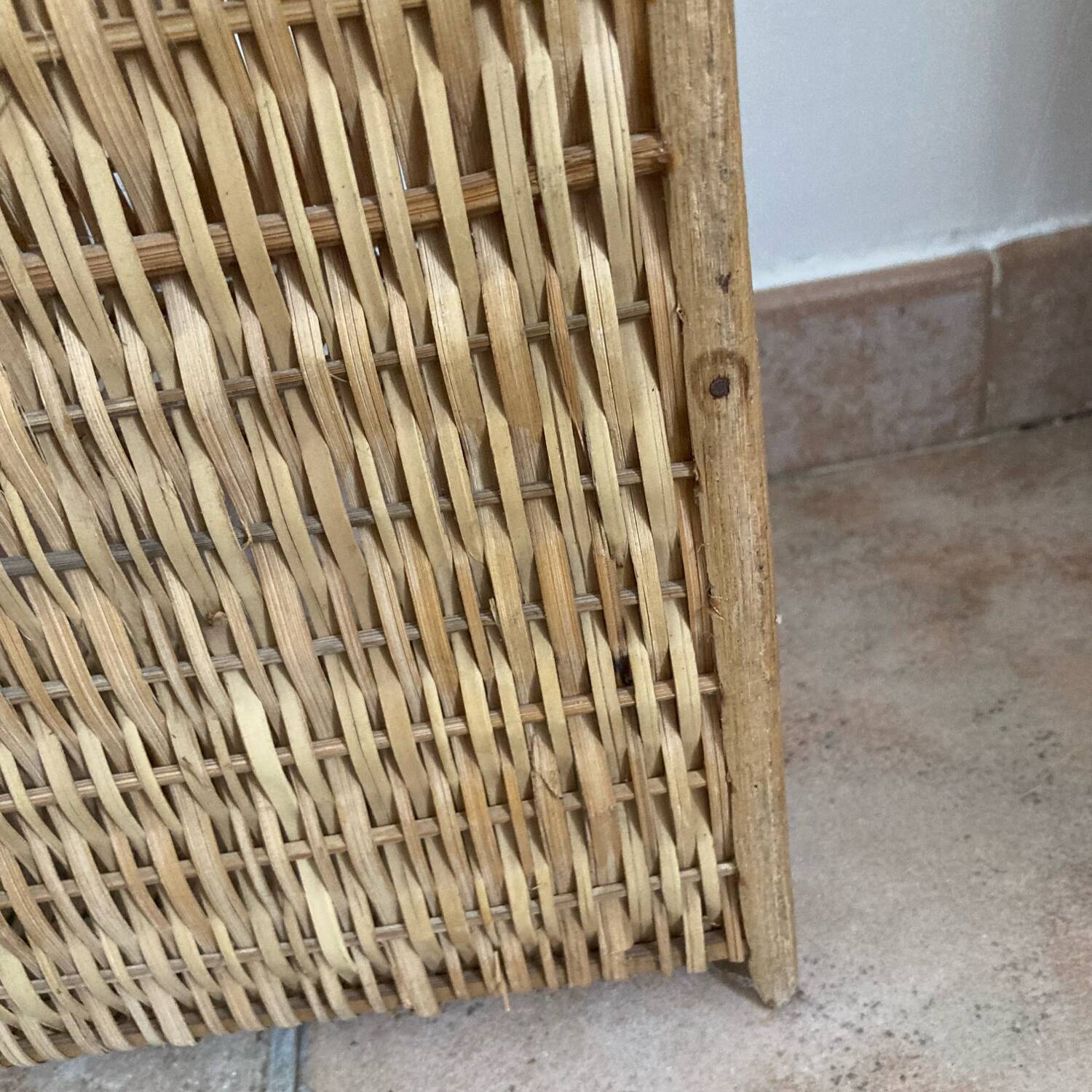 Vintage wicker wall shelf