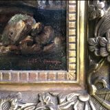 École française du XIX eme.la chasse à courre.huile sur toile encadrée