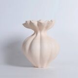 Sculptural Matte White  Vase, Modern Minimalist Home Decor