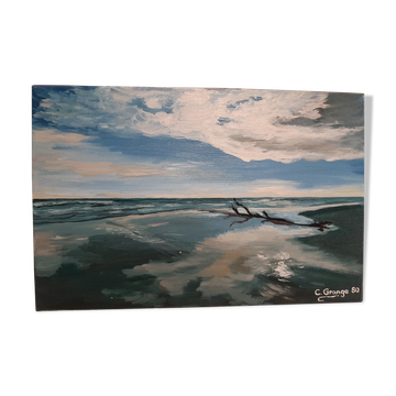 Oil on canvas Camargue beach