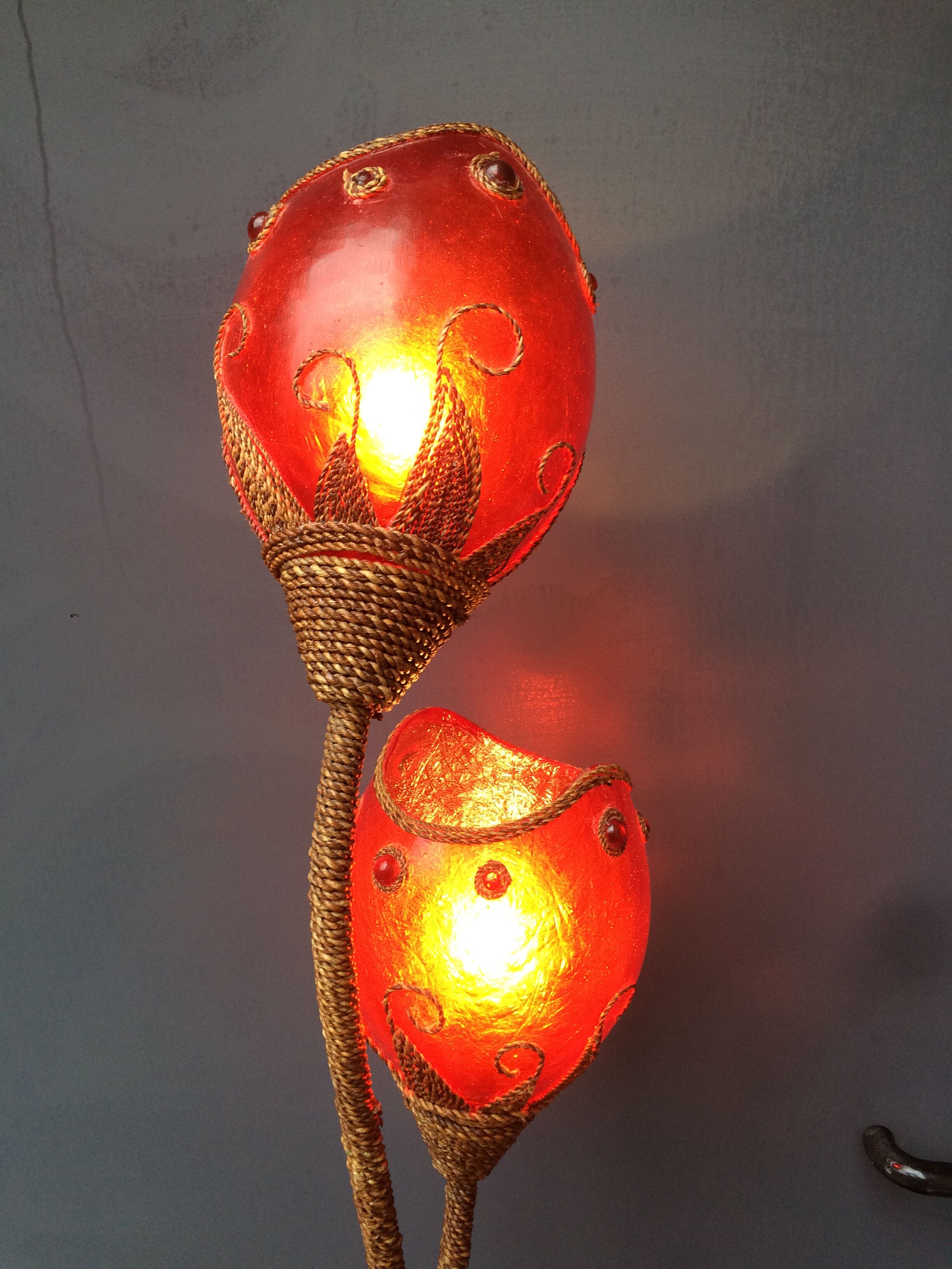 Carnival lamp in Fiber of Glass and Wicker