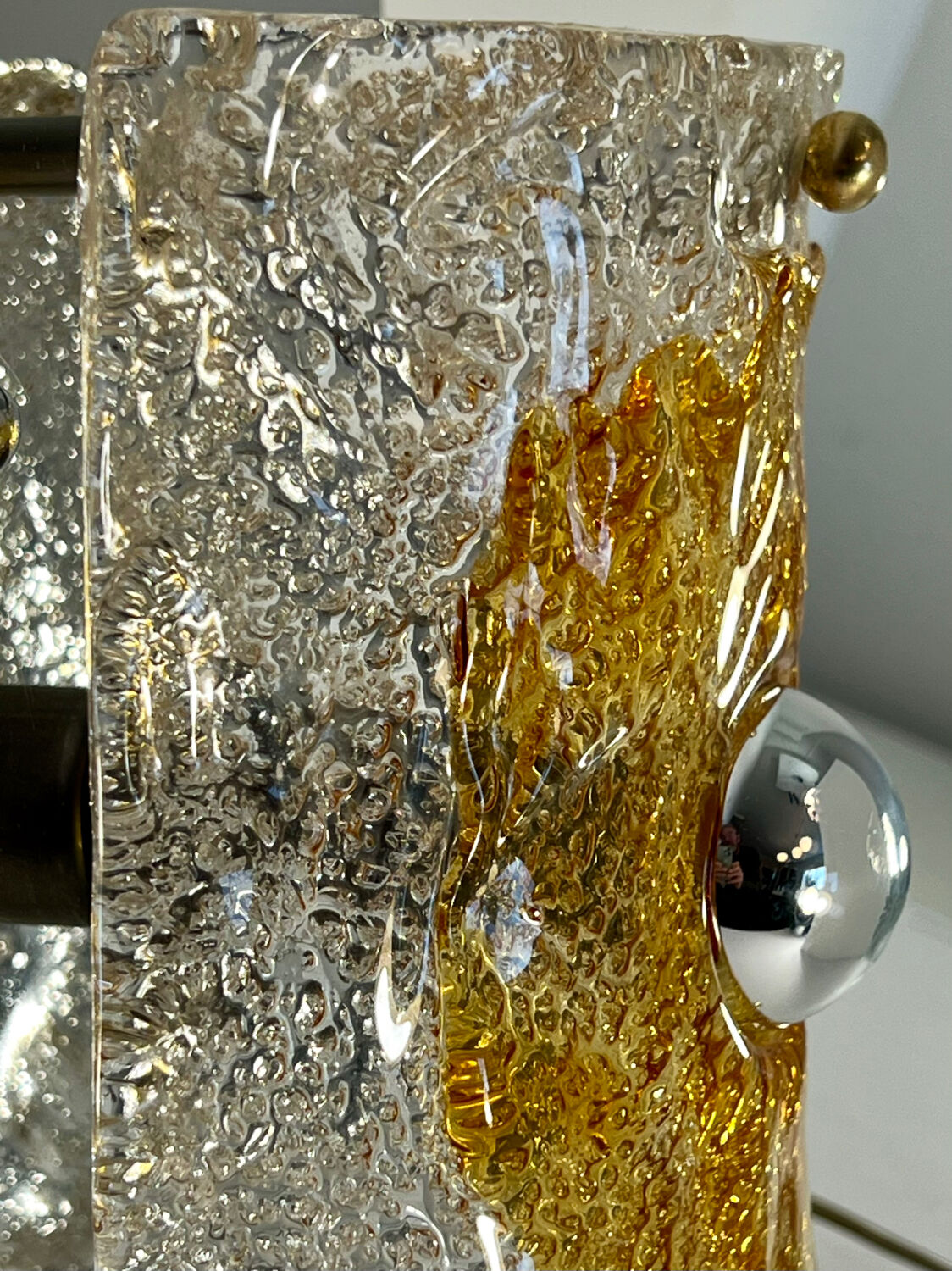 Italian chrome and Murano glass wall light from the 1970s.