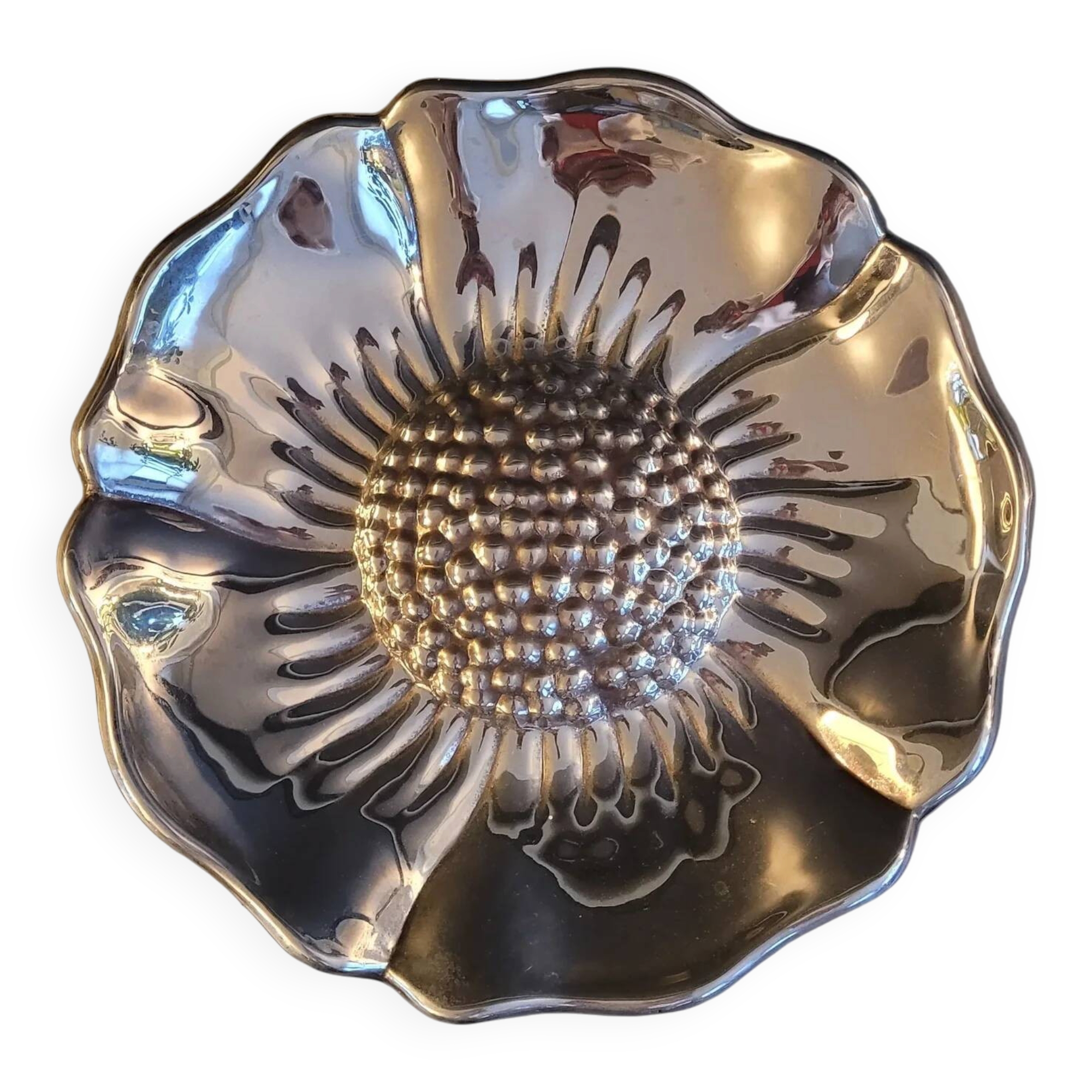 Silver-plated flower dish