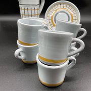 Vintage 1960s coffee service in ceramic, modernist design.