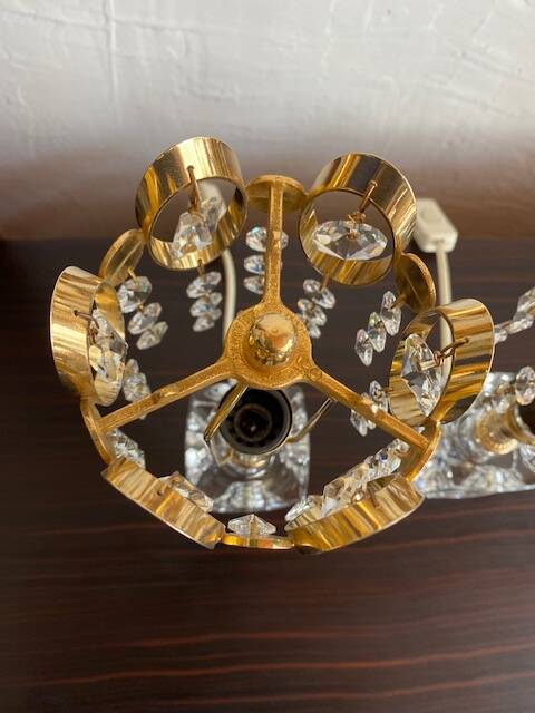 Pair of crystal lamps from the 80s