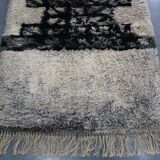 Tapis abstrait danois en laine à poils longs, années 1960