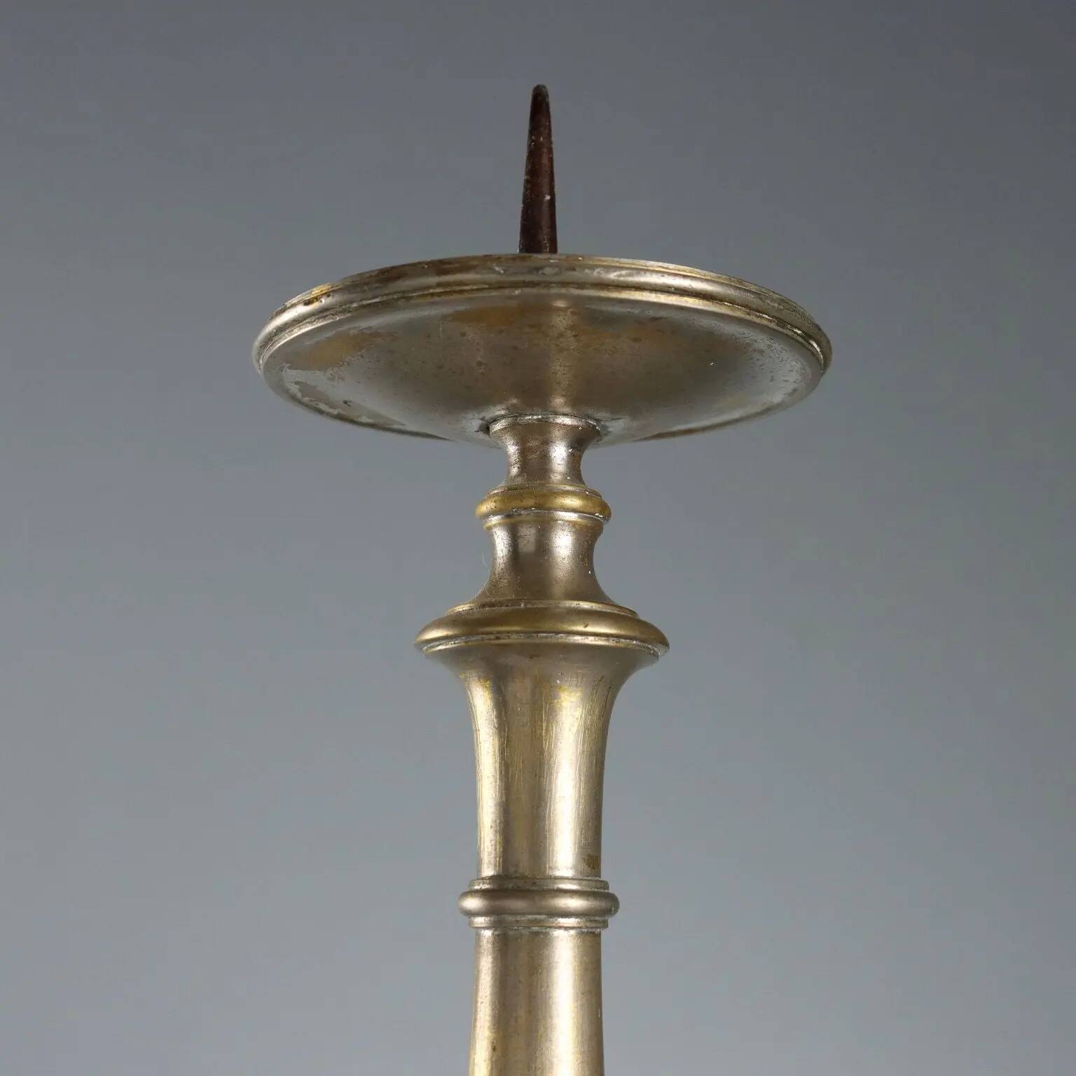 Antique gilded metal candelabrum, Italy, late 19th century