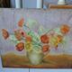 Oil on canvas flower bouquet early 20th century signed