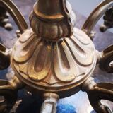 Lustre ancien 8 feux 8 branches en bronze doré Louis XVI TBE