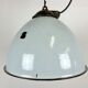 Industrial grey enamel factory lamp with cast iron top, 1960s