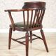 Early-20th Century Beech Desk Chair with Leather Seat, 1950s