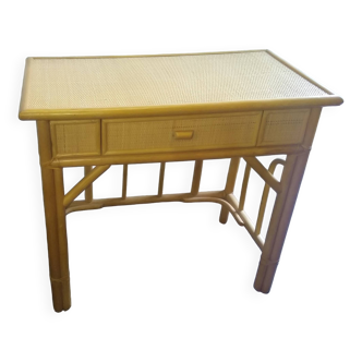 Rattan and bamboo desk or console