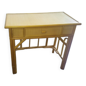 Bureau ou console rotin et bambou