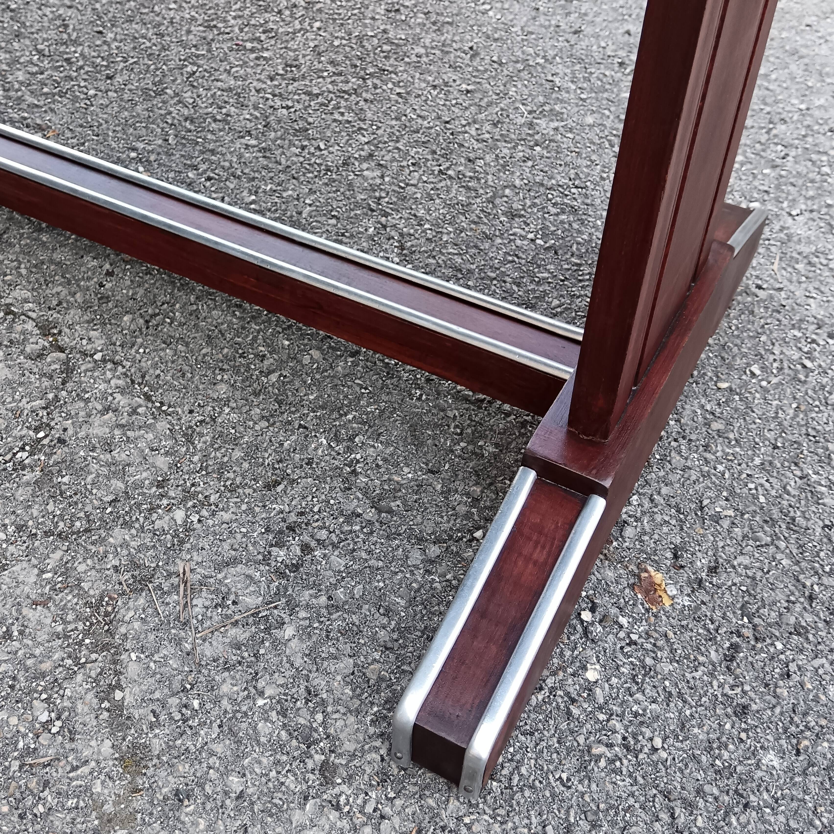 restored bistro table teak finish 1950
