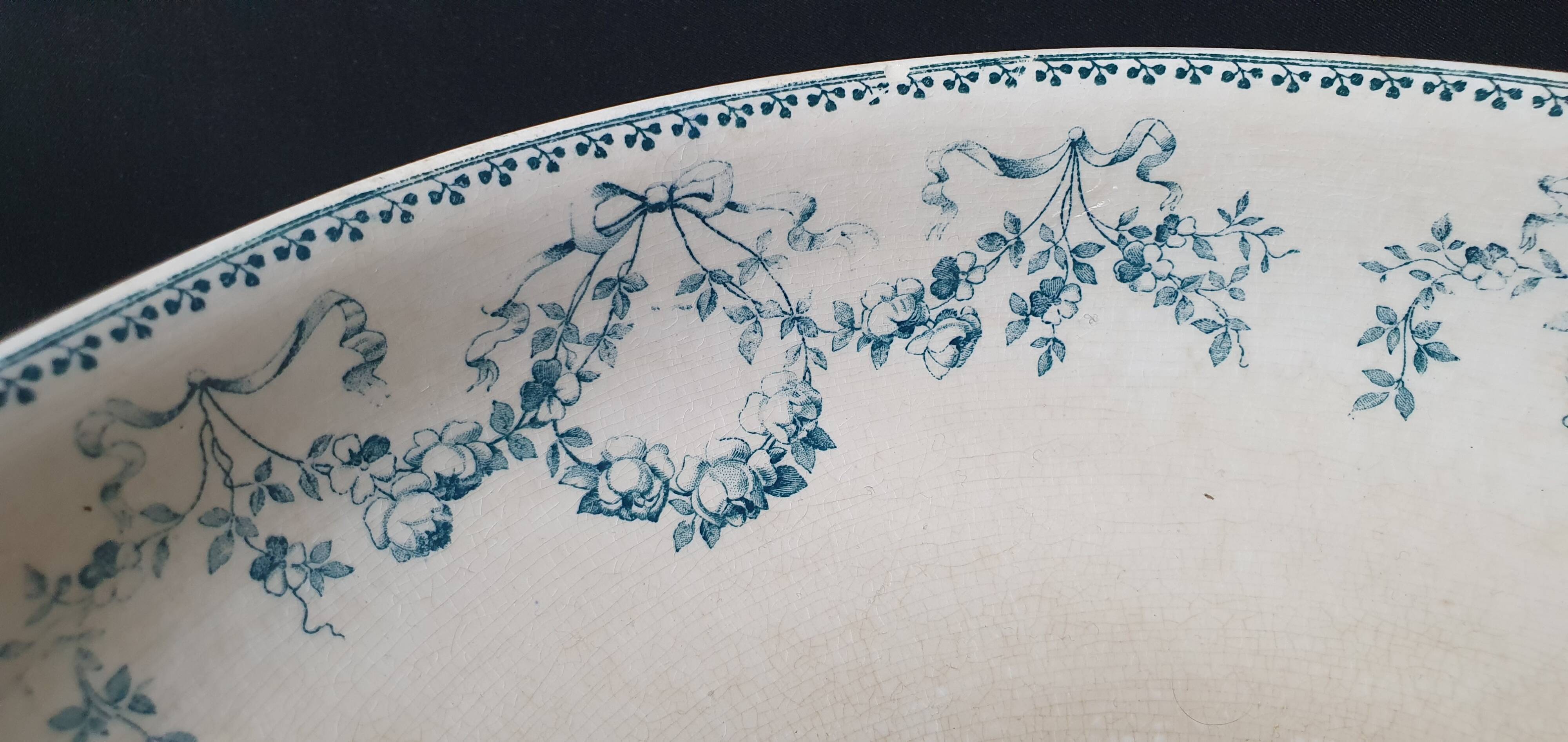 Earthenware salad bowl Sarreguemines model "Mozart"