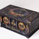 Coffret en bois peint à la main, art populaire antique, mariée, fin du 19e siècle