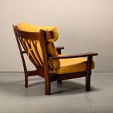 Brazilian Lounge Chair in Rosewood and Ochre Leather