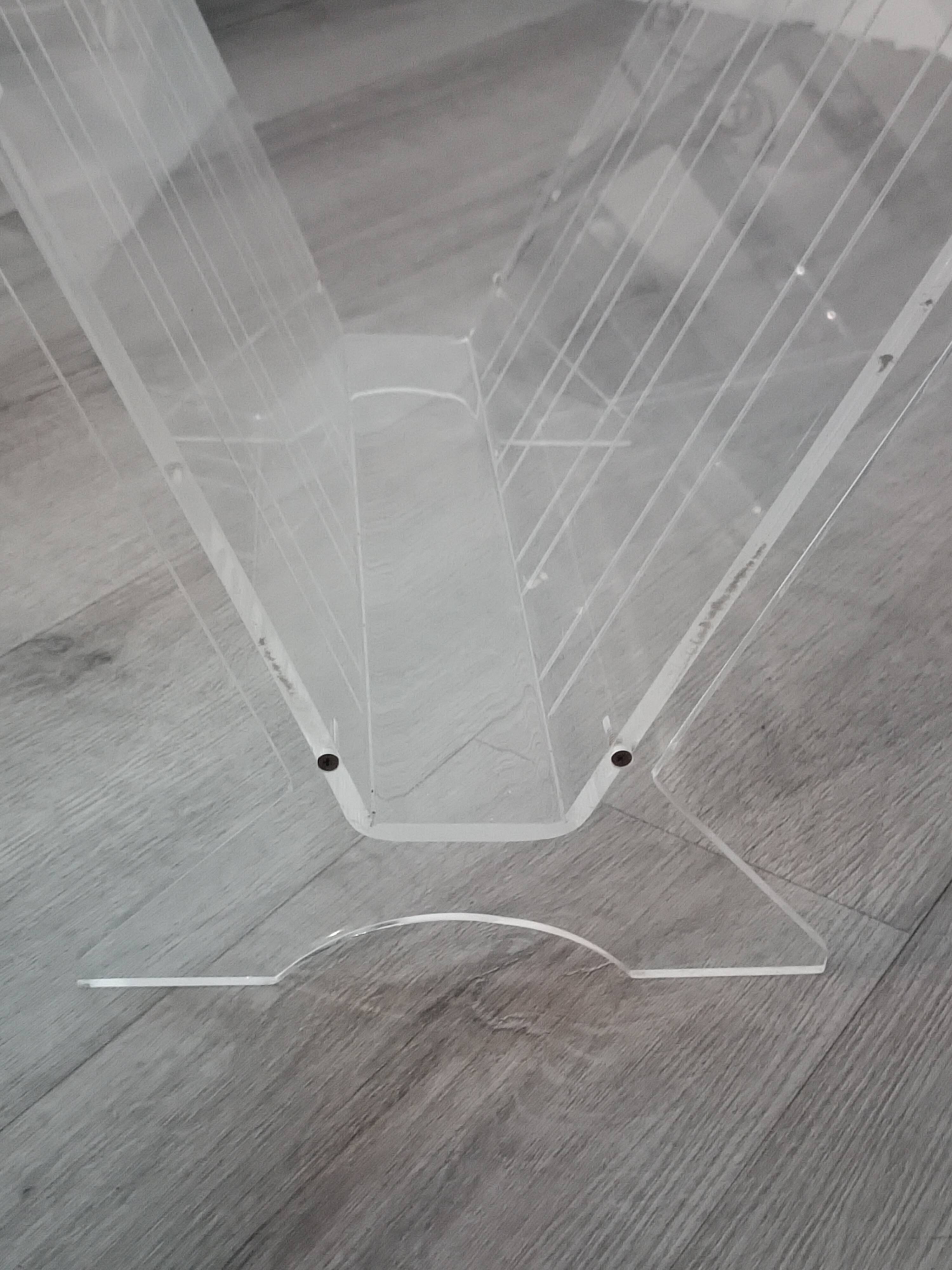 Vintage plexiglass magazine rack France 1980s