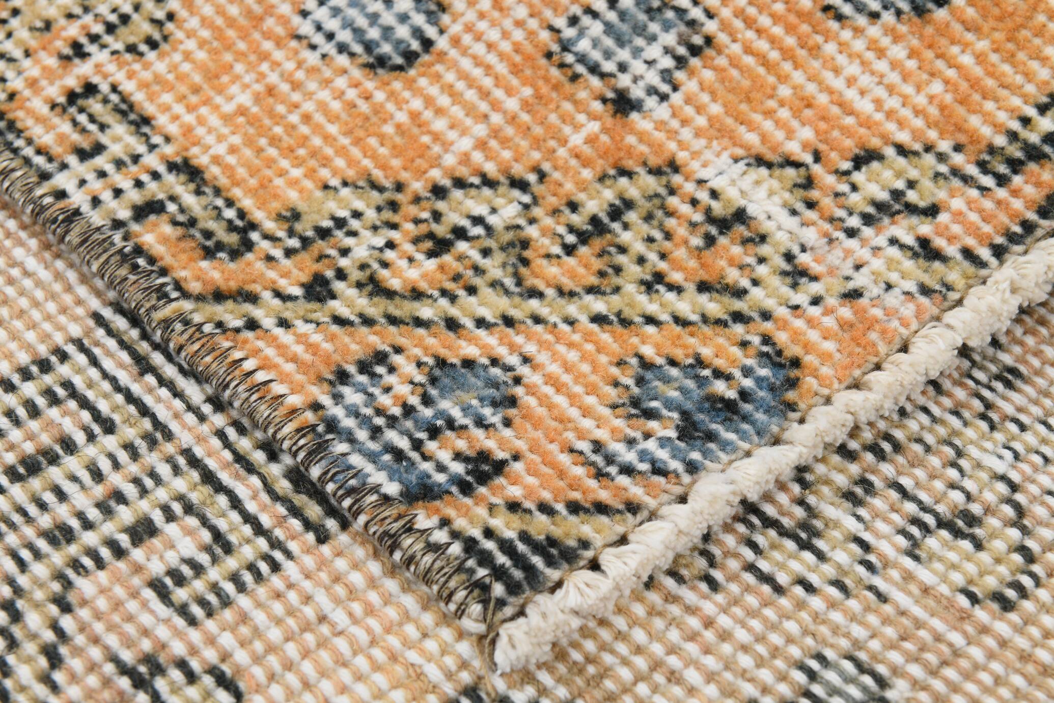 7x10 Pumpink Orange & Black Persian Rug, 208x316Cm