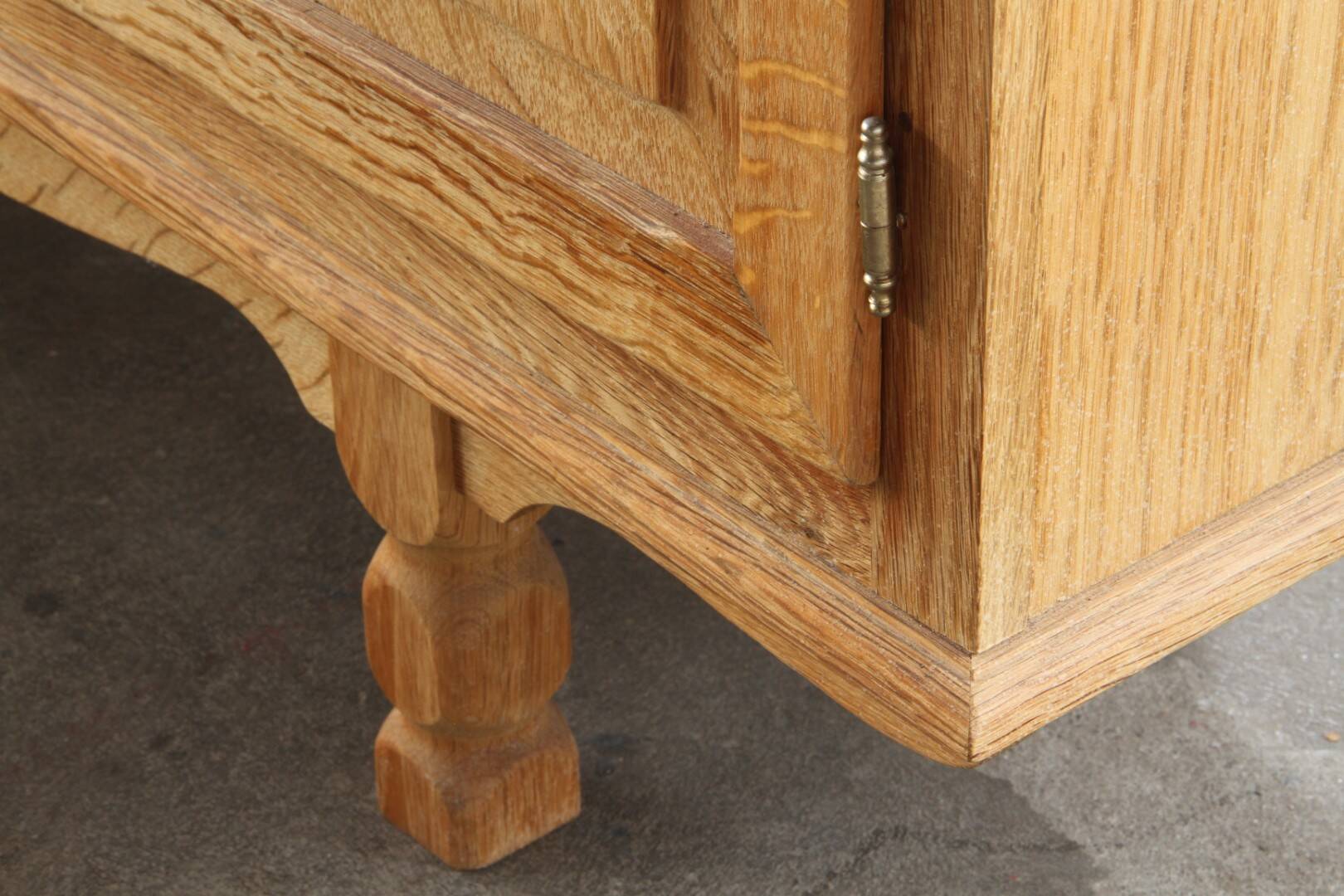 Vintage 1970s Danish Oak Low Cabinet / Sideboard, Henning Kjærnulf style