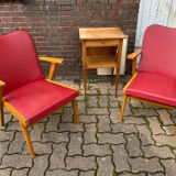 Pair of compass feet bridge chairs
