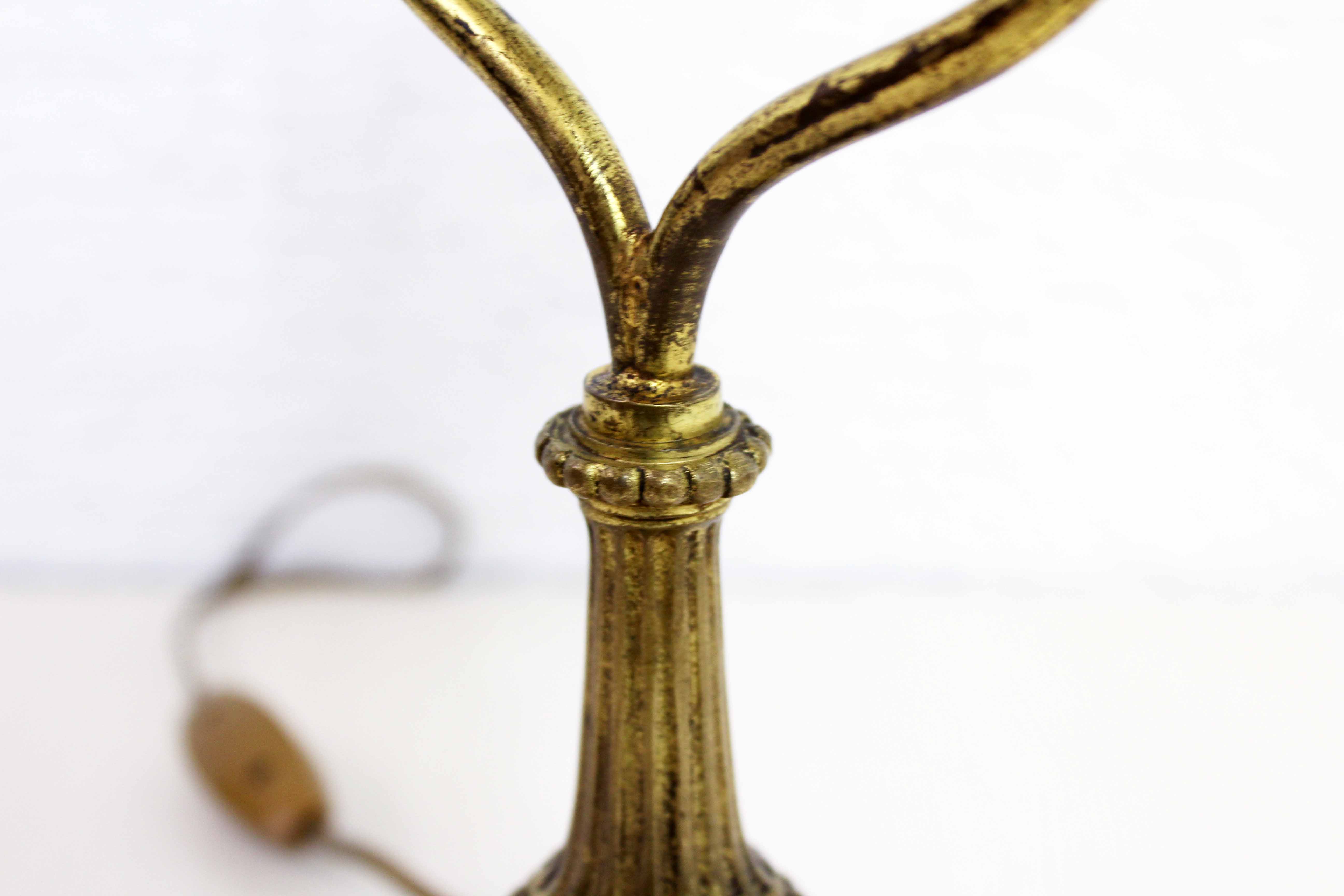 Art nouveau brass table lamp