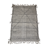 Moroccan Berber carpet Kilim Zanafi black and white 1, 47x1,04