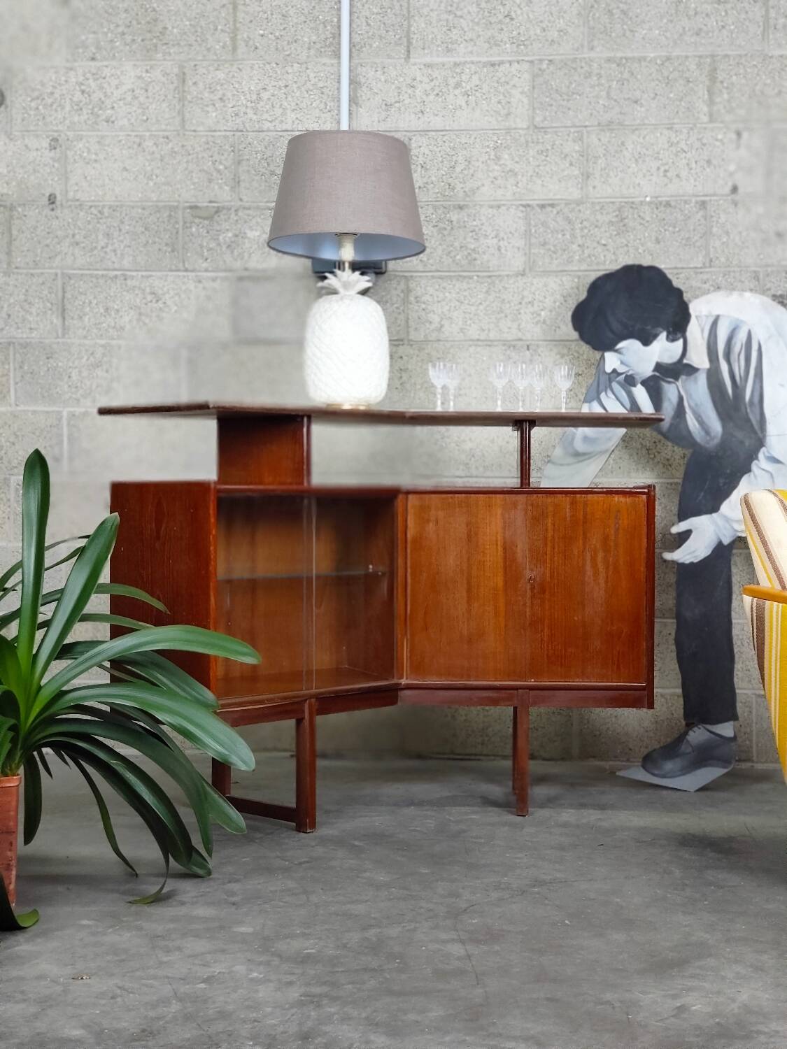 Scandinavian teak bar by Turnidge England 1960s