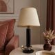 Lampe vintage pied en cuir