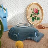 Oven dish in the shape of a blue scallop shell - Vintage