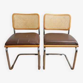 Duo of Cesca B52 chairs by Marcel Breuer
