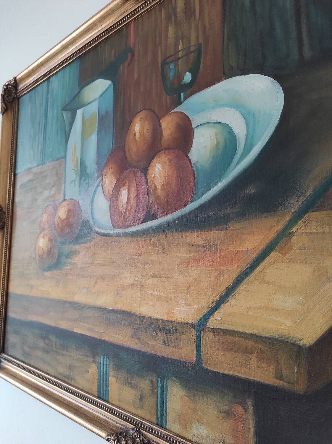 Large vintage painting - Still life after Cézanne