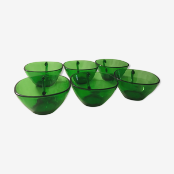 6 cup green Arcopal set