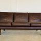 Vintage Danish mid-century retro Aage Christiansen (Matador) leather sofa 60s